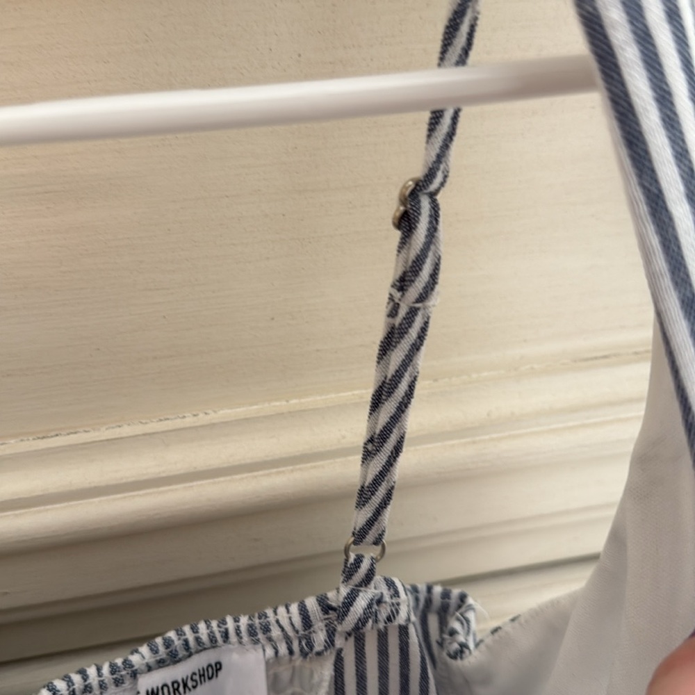 Women’s Small Blue & White Striped Midi Dress - Picture 4 of 7